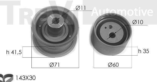 TREVI AUTOMOTIVE Комплект ремня ГРМ KD1145